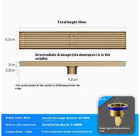 Caniveau de Douche Doré Inox 304, 20 à 60 cm de Long