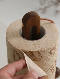 Porte-Essuie-Tout Bois d'Acacia à Poser avec Cordon, 31 x 13 cm