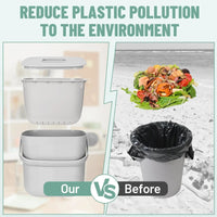 Poubelle Cuisine Compost avec Couvercle et Panier Filtrant Amovible, Gris Clair
