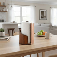 Porte-Essuie-Tout en Bois à Poser, Support Courbe 15 cm ou Tige Droite