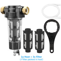 Préfiltre Toute la Maison Lavable à Contre-Courant, Tamis Inox 316L, Clé Fournie