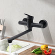 Mitigeur de Cuisine Mural Noir en Inox