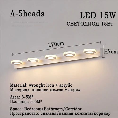 Applique LED Miroir Salle de Bain Étanche Ronde ou Carrée