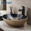 Vasque à Poser Ovale en Céramique avec Robinet et Bonde, 9 Décors