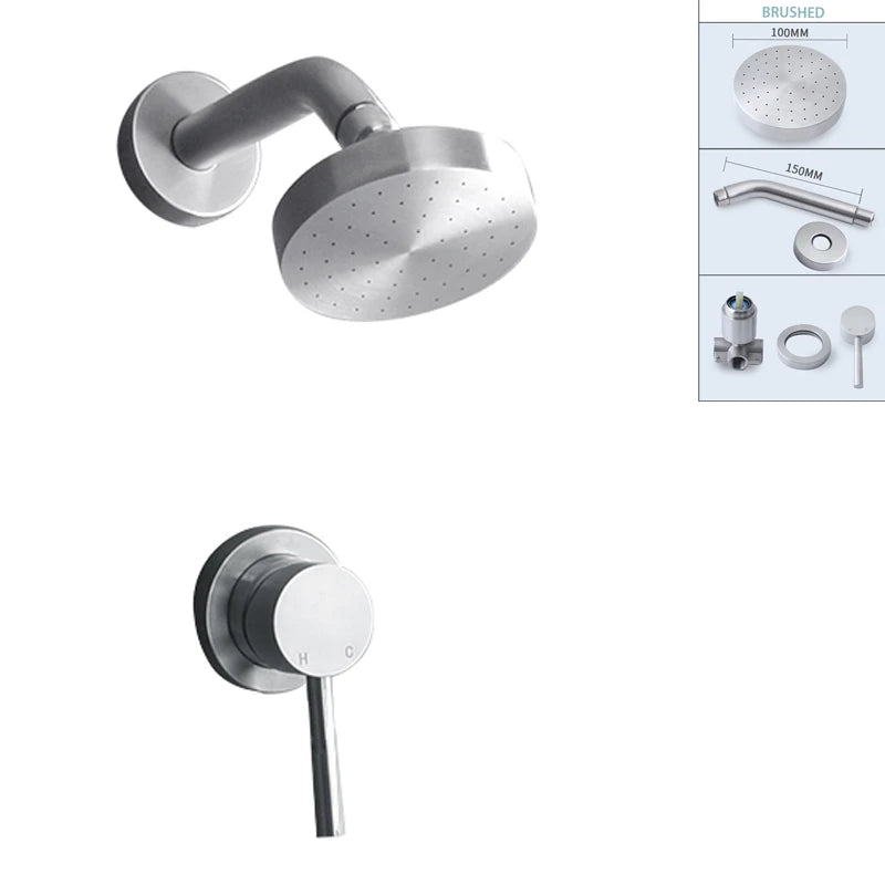 Douche Encastrable Pluie 10 cm, 4 Finitions