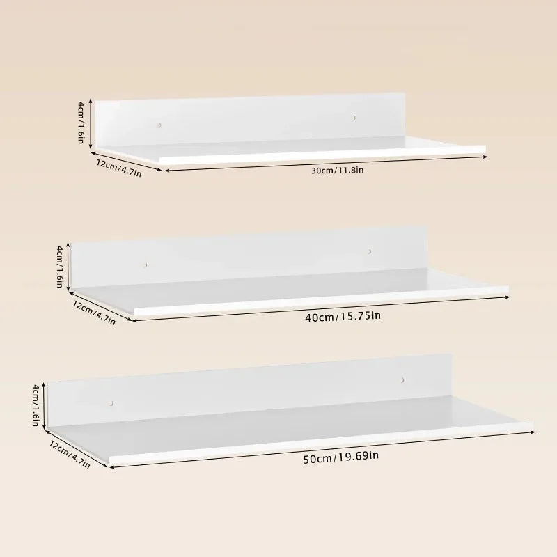 Étagère Murale Flottante en Métal Sans Perçage 40 cm