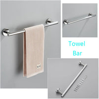Accessoires Salle de Bain Ronds Inox à la Pièce, Chromé, Noir, Nickel, Doré