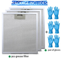 Filtre de Hotte Aluminium 320 x 260 mm, Lot de 3