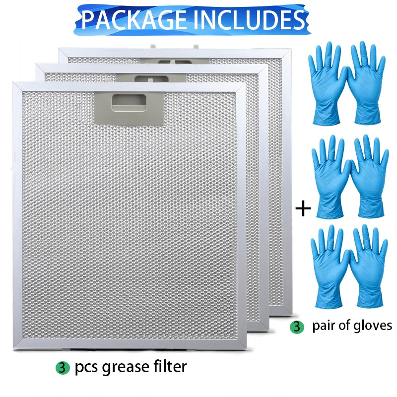 Filtre de Hotte Aluminium 320 x 260 mm, Lot de 3