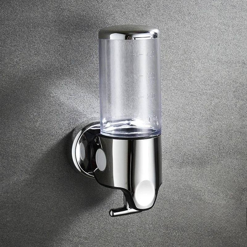 Distributeur de Savon Mural Manuel, Noir, Blanc ou Transparent, 24 cm