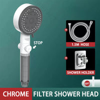 Pommeau de Douche Filtrant 10 Modes Haute Pression avec Bouton Stop