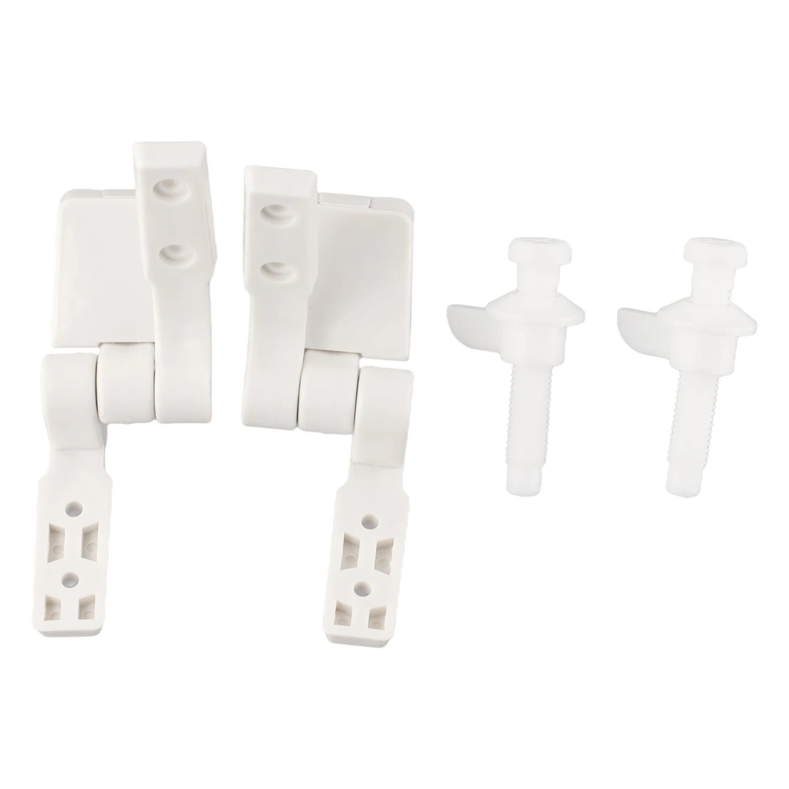 Charnière d'Abattant WC Blanche en Plastique, Jeu de 2 avec Boulons