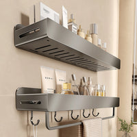 Étagère de Douche Grise Sans Perçage en Aluminium 50 cm