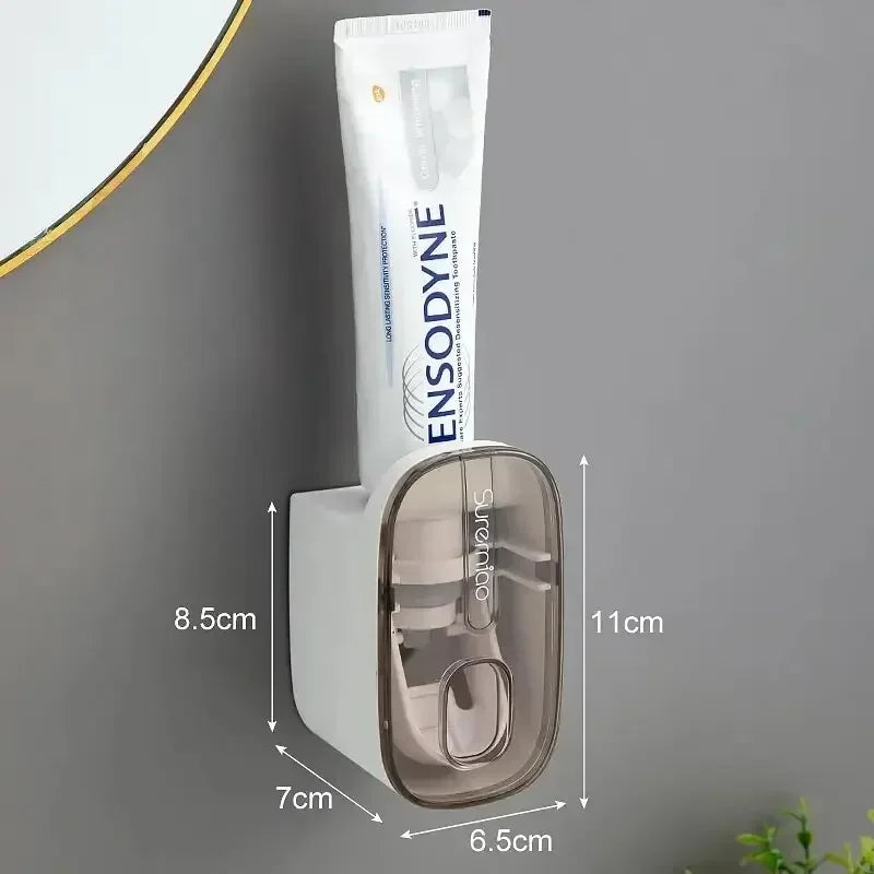 Distributeur de Dentifrice Mural Automatique Porte-Brosse, 1 ou 2 Pièces