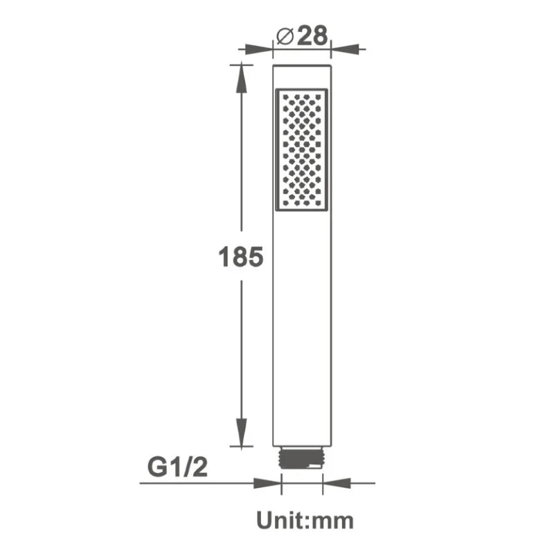 Pommeau de Douche Cylindrique Inox, 9 Finitions, Seul ou avec Flexible