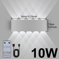 Applique Murale Rechargeable Haut et Bas avec Télécommande, 6 ou 10 W