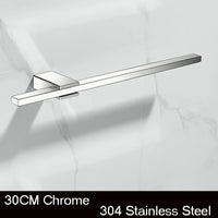 Porte-Serviette Mural Barre Plate Inox 304, 3 Finitions, 30 à 60 cm