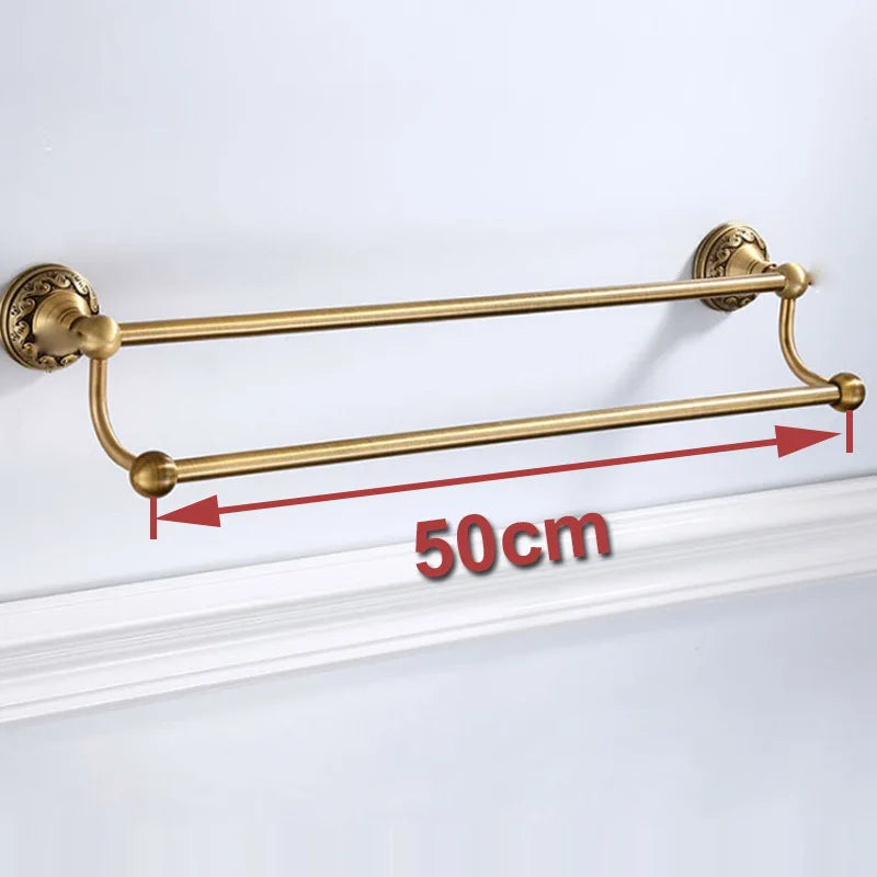 Accessoires Salle de Bain Aluminium Laiton Antique à la Pièce, 21 Articles