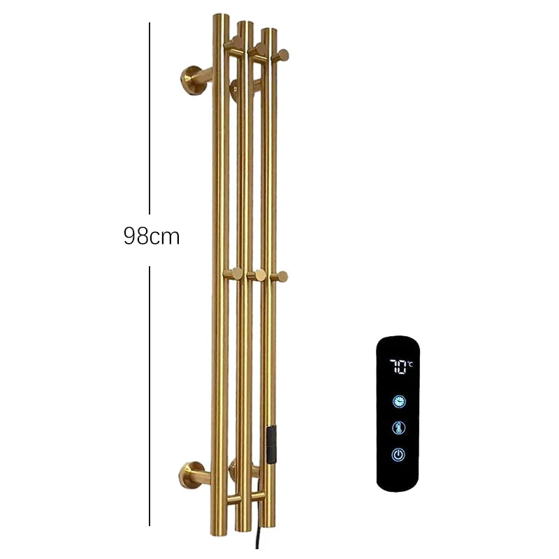 Sèche-Serviette Électrique Mural Vertical 3 ou 4 Barres Inox 98 cm
