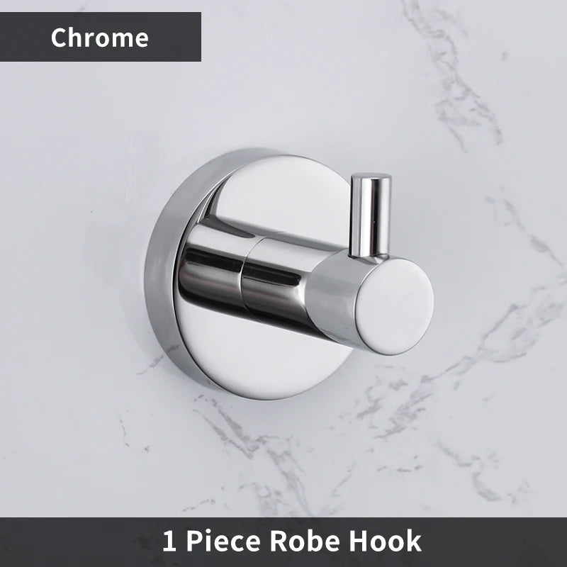 Accessoires Salle de Bain Chromés Inox à la Pièce, 14 Articles