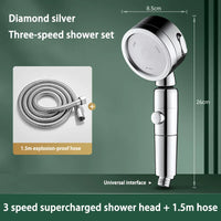 Pommeau de Douche à Tête Pivotante 360°, 3 Modes et Bouton Stop