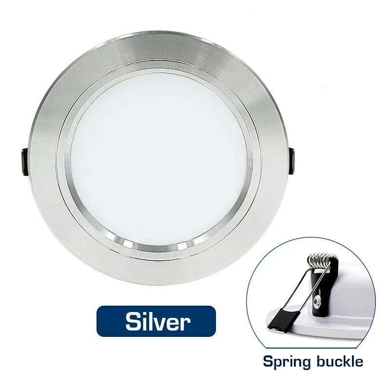 Spot LED Encastrable Cuisine Rond Blanc, Doré ou Argent, 5 à 18 W