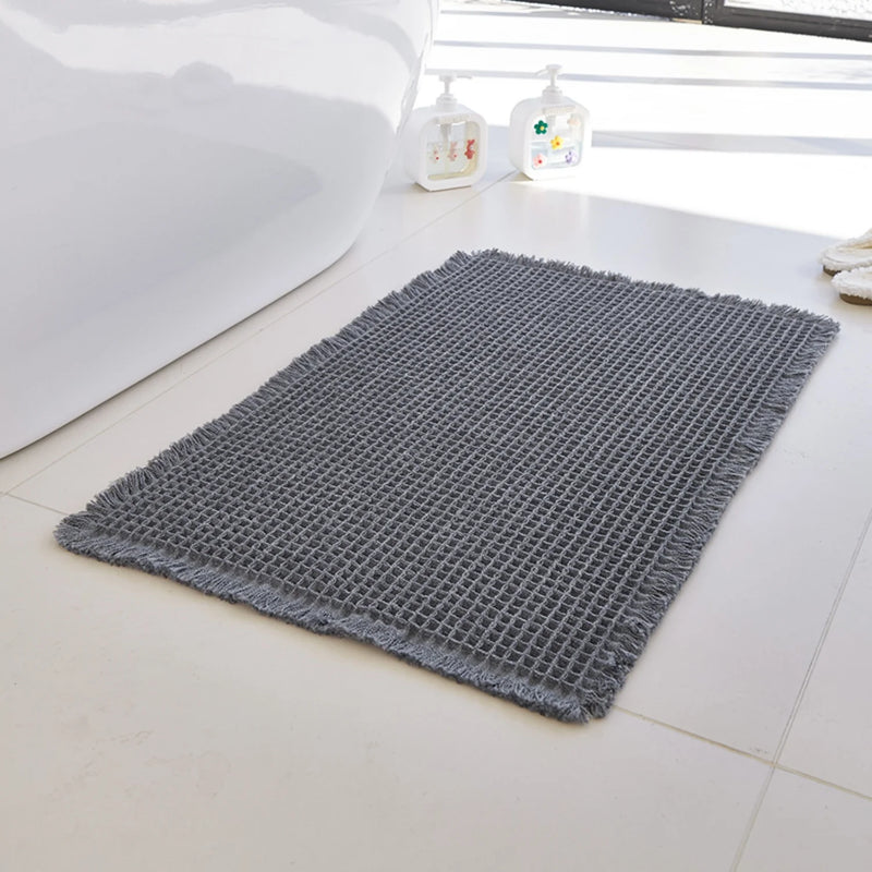 Tapis de Bain Antidérapant Absorbant à Franges