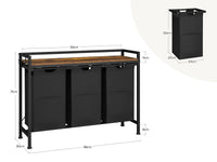 Panier à Linge 2 ou 3 Compartiments Coulissants avec Plateau