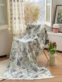 Serviette de Bain Jacquard en Gaze de Coton à Franges, 7 Motifs