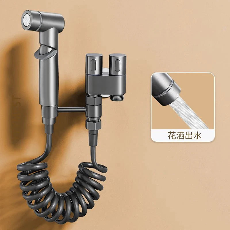 Douchette WC Laiton Valve d'Angle Double Sortie