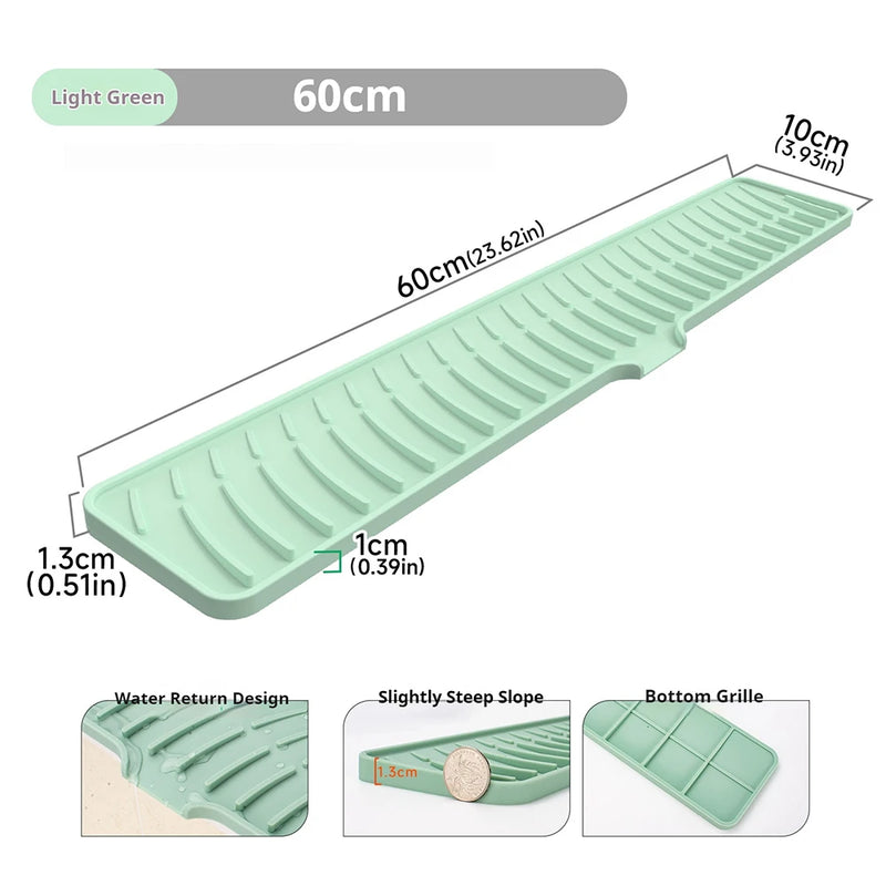 Tapis Égouttoir Silicone pour Évier à Pente Douce, 42 ou 60 cm