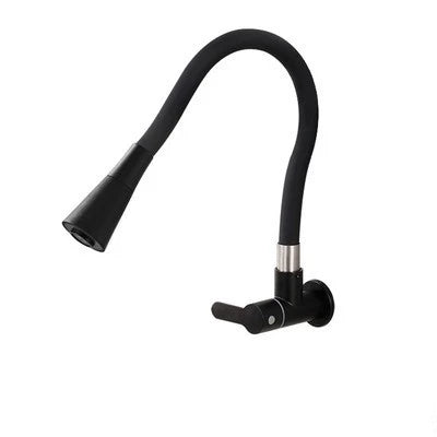 Robinet de Cuisine Mural Bec Flexible Eau Froide Inox 304