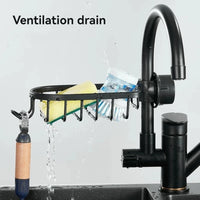 Étagère de Douche Aluminium pour Barre ou Robinet, Noir ou Argent