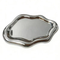 Plateau Miroir Nuage Argenté, Blanc, Crème ou Rose