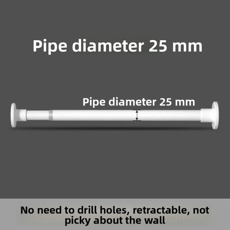 Barre de Douche Extensible Sans Perçage, Blanc ou Noir, 50 à 120 cm