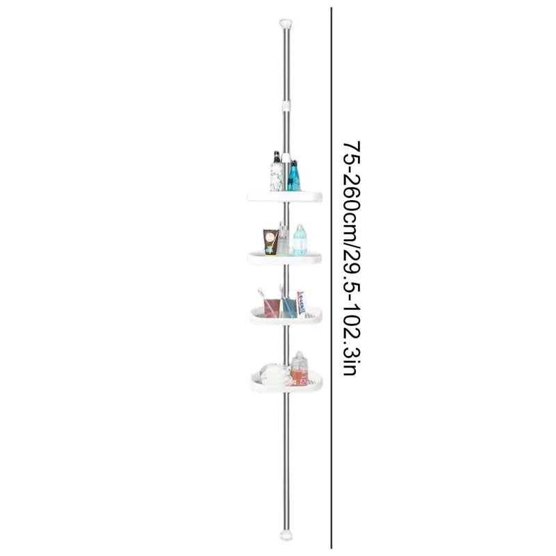 Serviteur de Douche Télescopique d'Angle 4 Plateaux, 75 à 260 cm