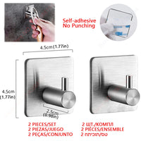 Accessoires Salle de Bain Adhésifs Sans Perçage Noir, Doré ou Argent à la Pièce, 24 Articles