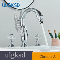 Mitigeur de Lavabo 3 Pièces Cygne Doré Rétro