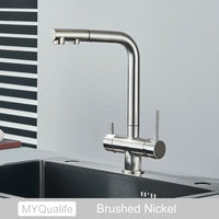 Mitigeur de Cuisine Filtrant Laiton Double Poignée Extractible