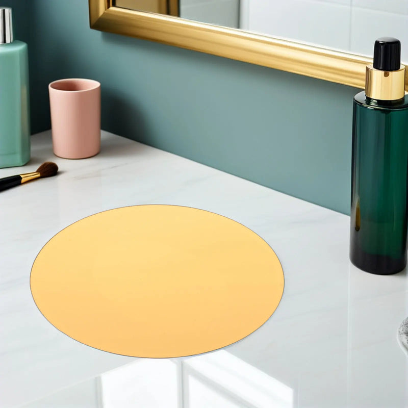 Plateau Miroir Rond Doré en Acrylique 10 cm, Lot de 12