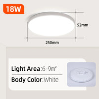 Plafonnier LED Salle de Bain Bois, Puissance et Teinte au Choix