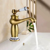 Mitigeur Lavabo Rétro Laiton Massif 7 Finitions