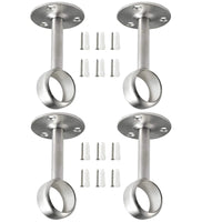 Support de Tringle Rideau de Douche au Plafond, Acier Brossé 25 mm