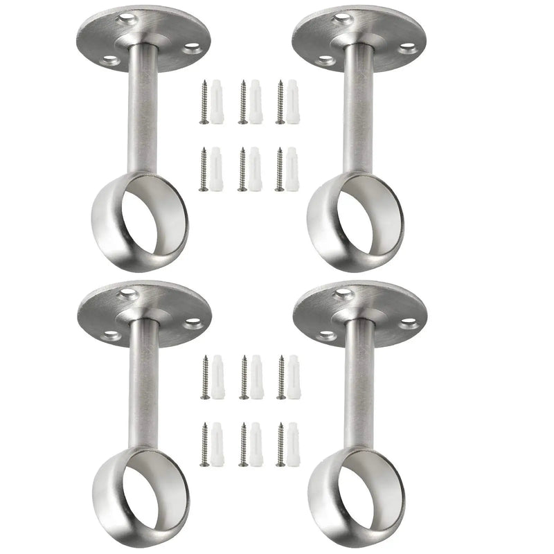 Support de Tringle Rideau de Douche au Plafond, Acier Brossé 25 mm
