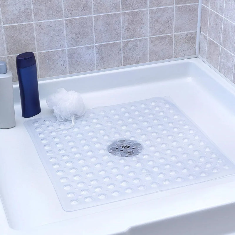 Tapis de Douche Antidérapant Carré à Ventouses 53 x 53 cm