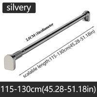 Barre Rideau de Douche Télescopique Inox, Noire ou Argentée, 80 à 270 cm
