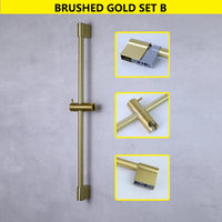 Barre de Douche Réglable Inox 64 cm, Ronde ou Carrée, 6 Finitions