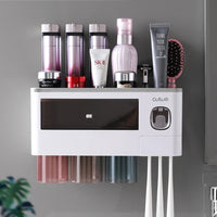 Porte-Brosse à Dents Mural et Distributeur de Dentifrice, 10 Modèles, Gobelets Magnétiques
