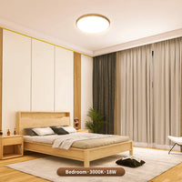 Plafonnier LED Salle de Bain Bois, Puissance et Teinte au Choix