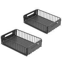 Organisateur de Placard de Cuisine Coulissant, 2 Paniers sur Rails, Noir
